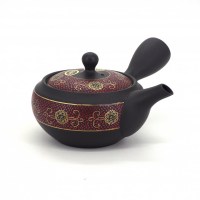 teiera-rossa-e-nera-kyusu-giapponese-tokoname-in-terra-fiori-shukoku